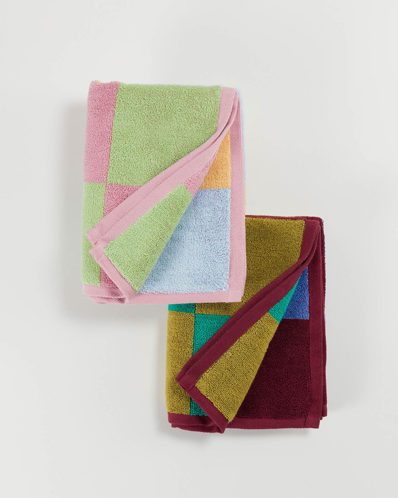 Hand Towel Set Of Two - Checks On Checks