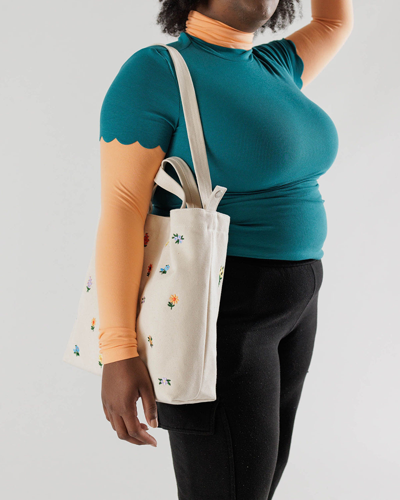 Horizontal Duck Bag - Embroidered Ditsy Floral