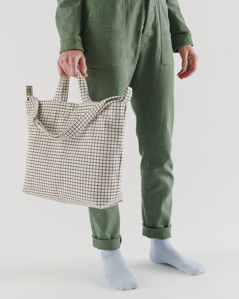 Horizontal Duck Bag - Natural Grid