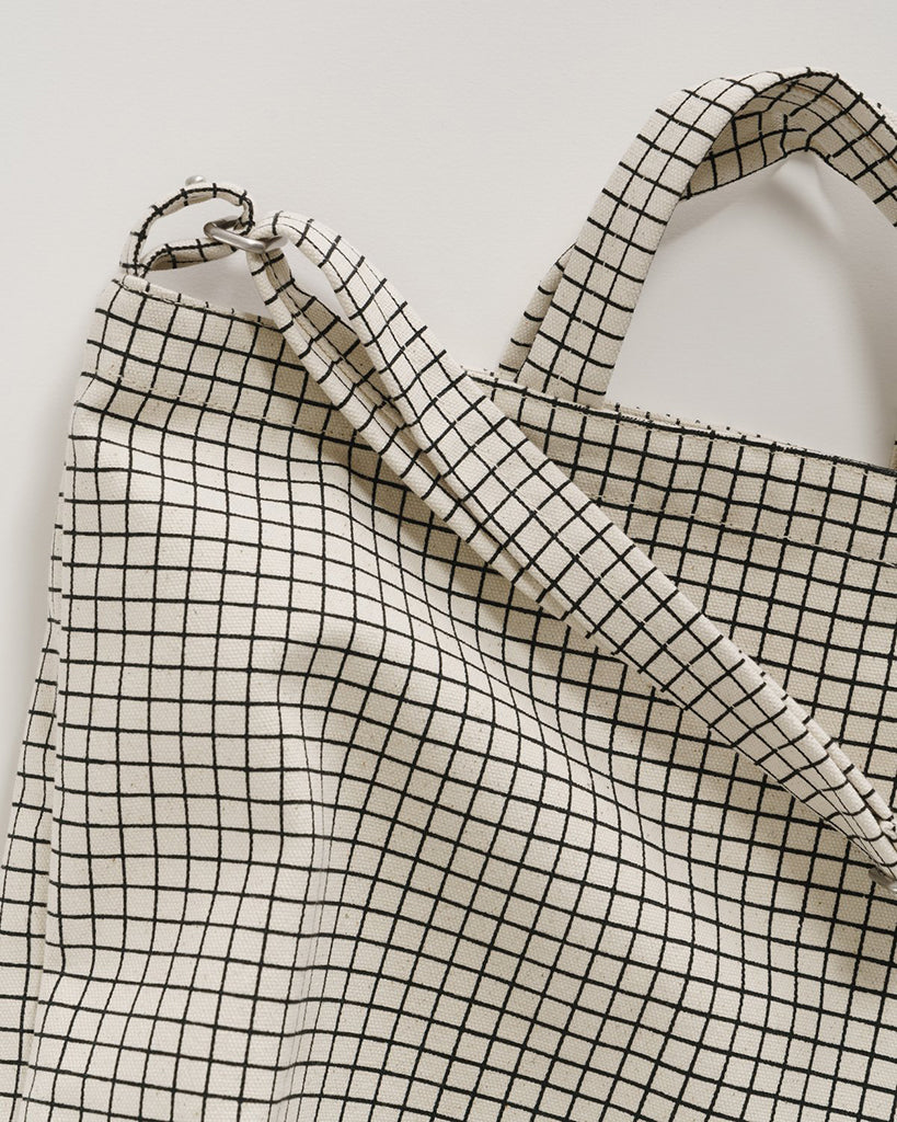 Horizontal Duck Bag - Natural Grid