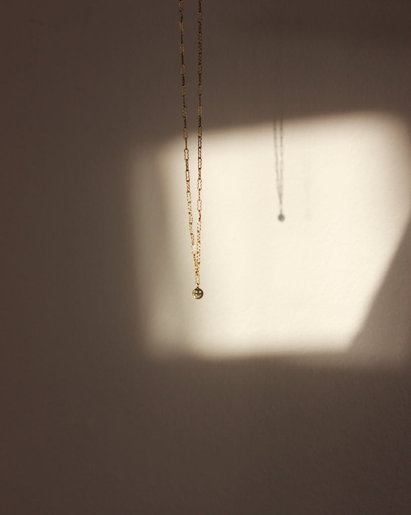 Smiley Face Necklace - Gold