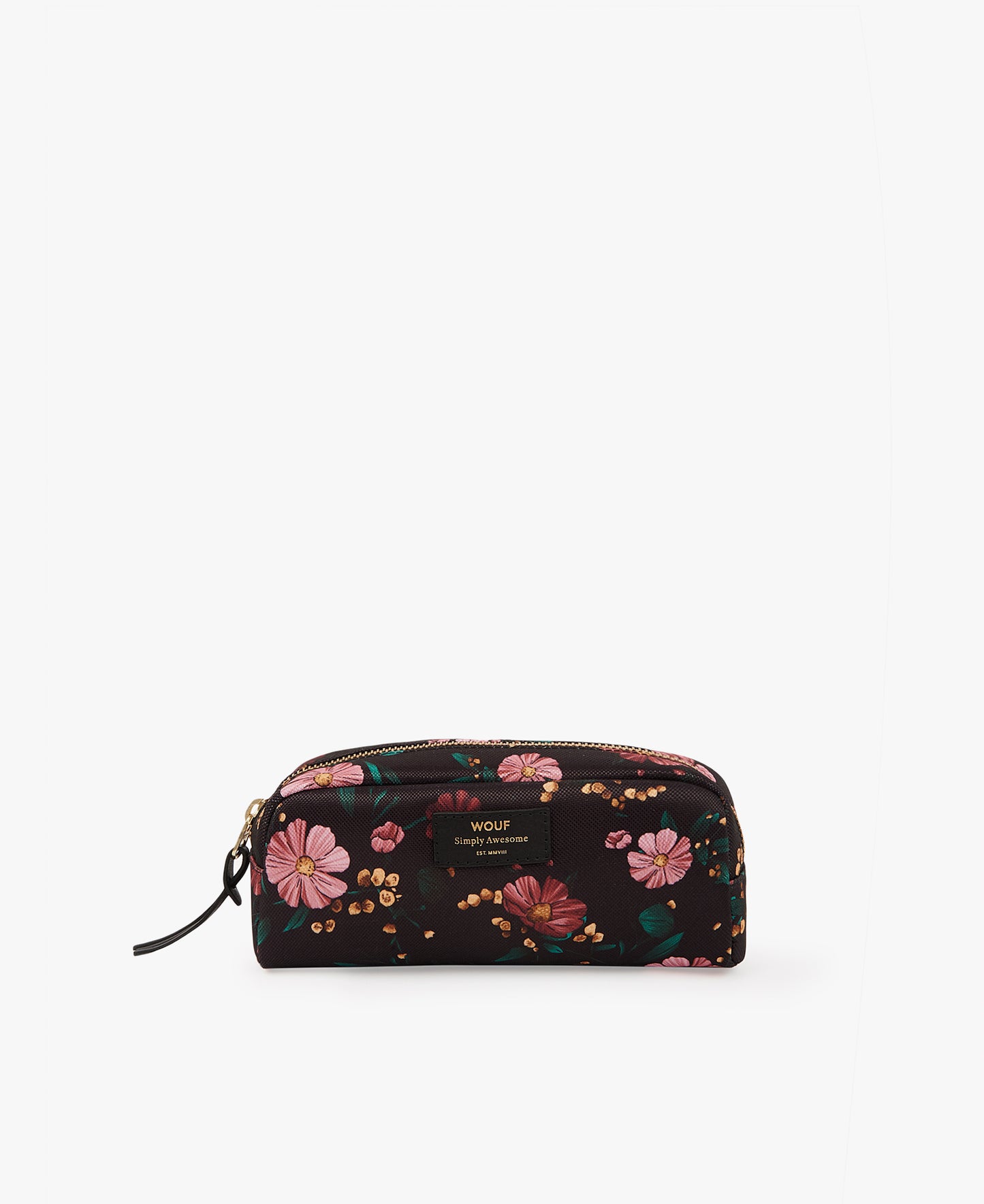 Small Make-Up Pouch - Black Flowers
