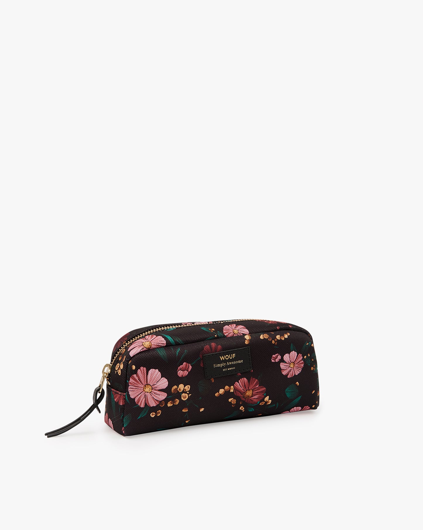 Small Make-Up Pouch - Black Flowers