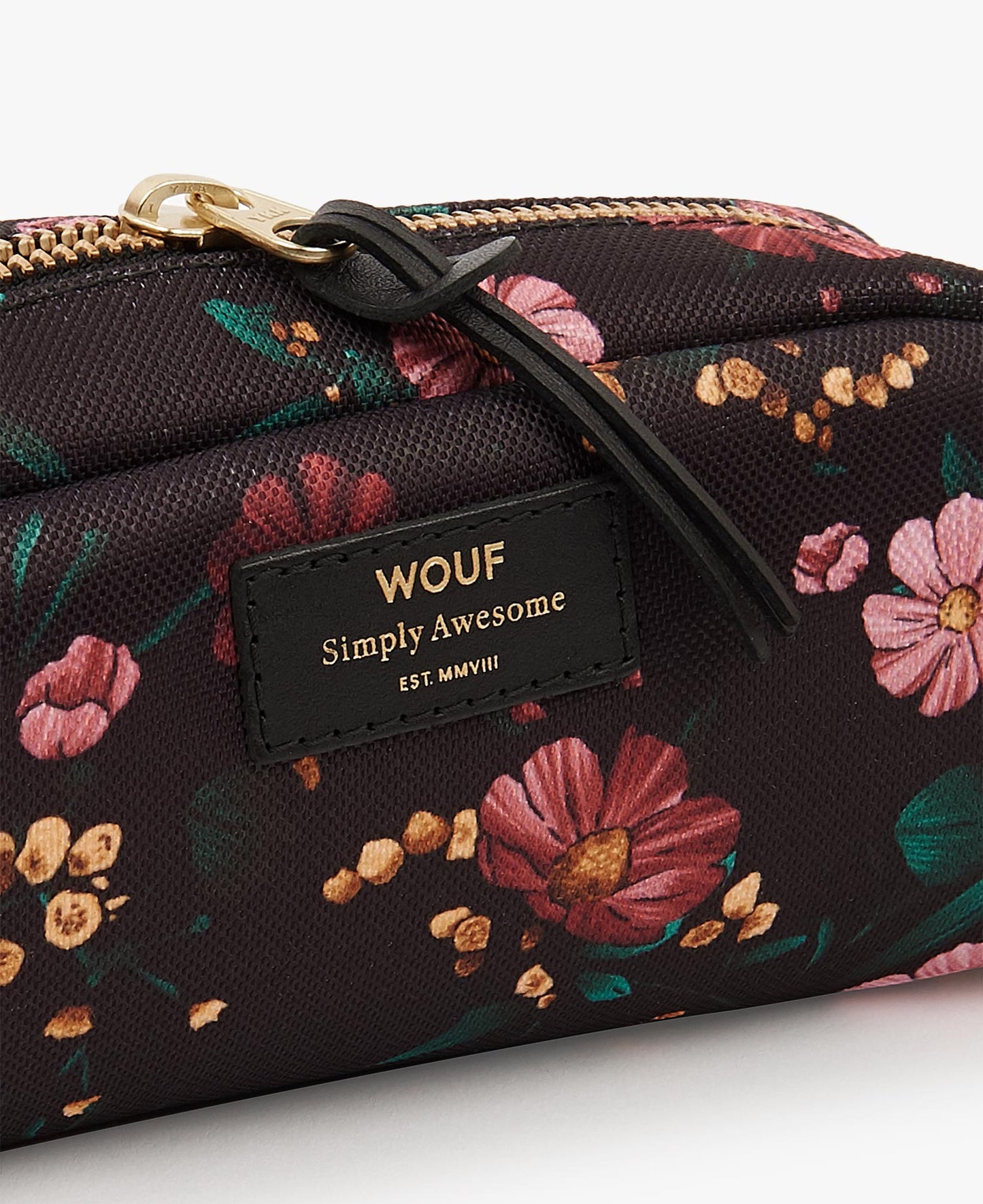 Small Make-Up Pouch - Black Flowers