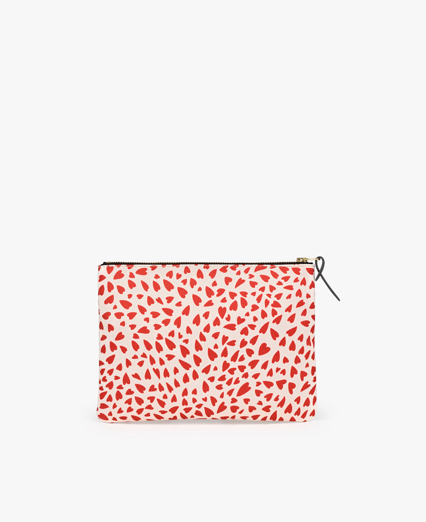Pouch Bag - White Hearts
