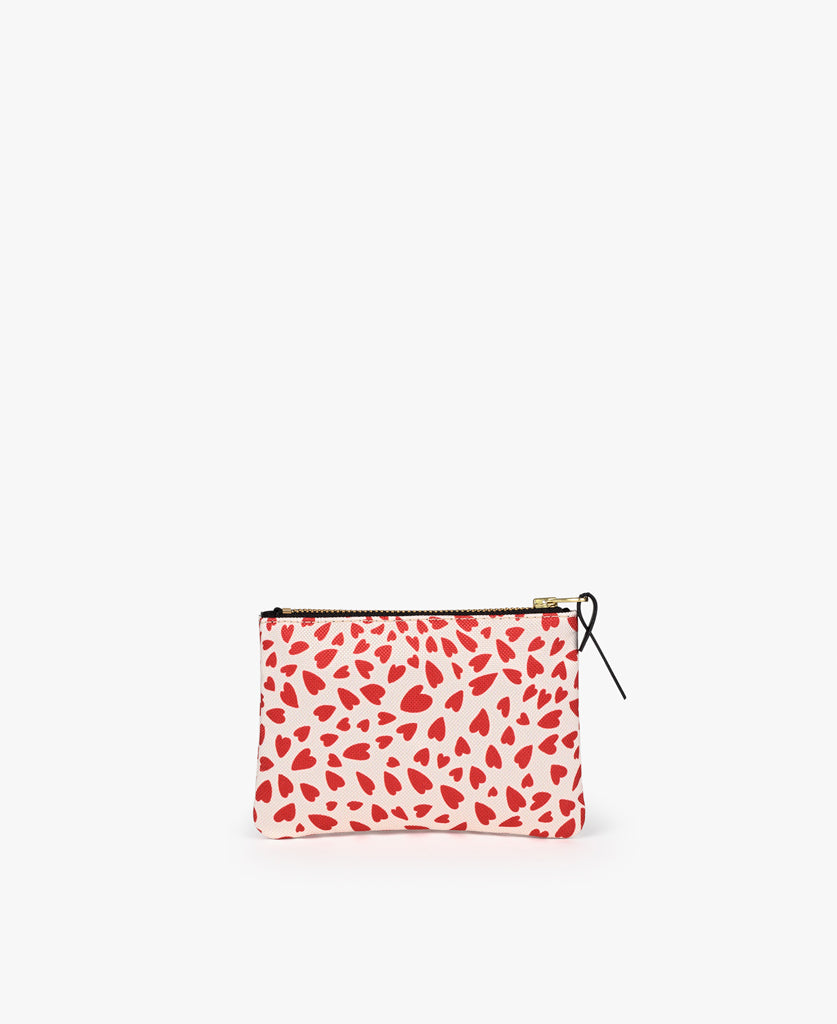 Pouch Bag - White Hearts