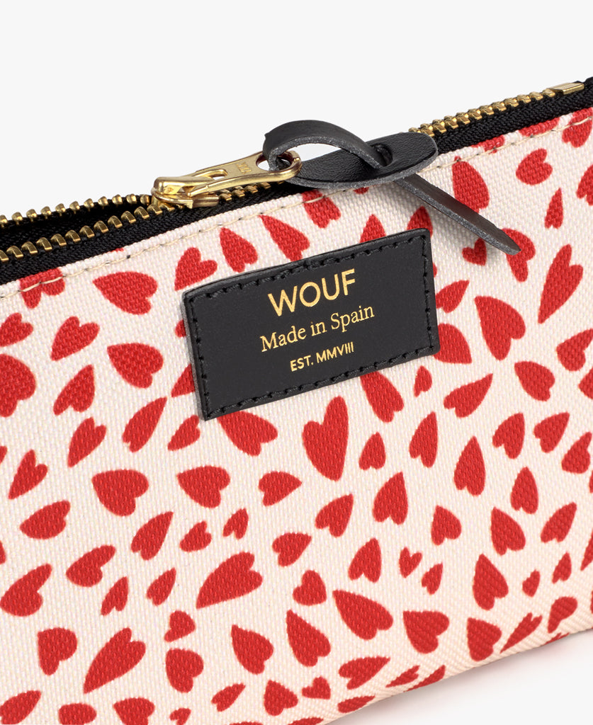 Pouch Bag - White Hearts