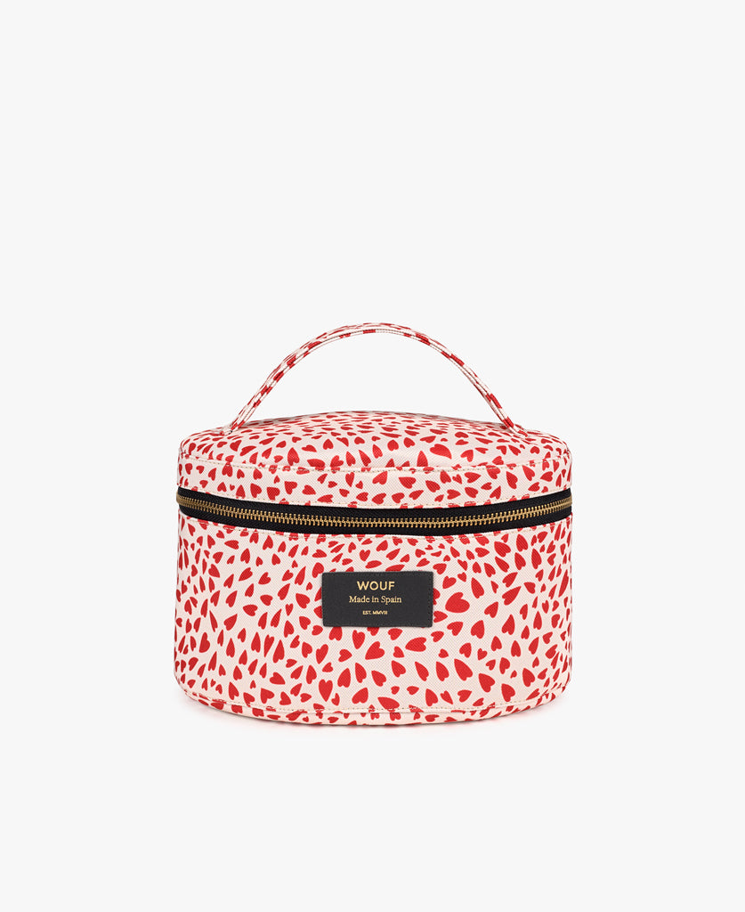Make-Up Bag - White Hearts