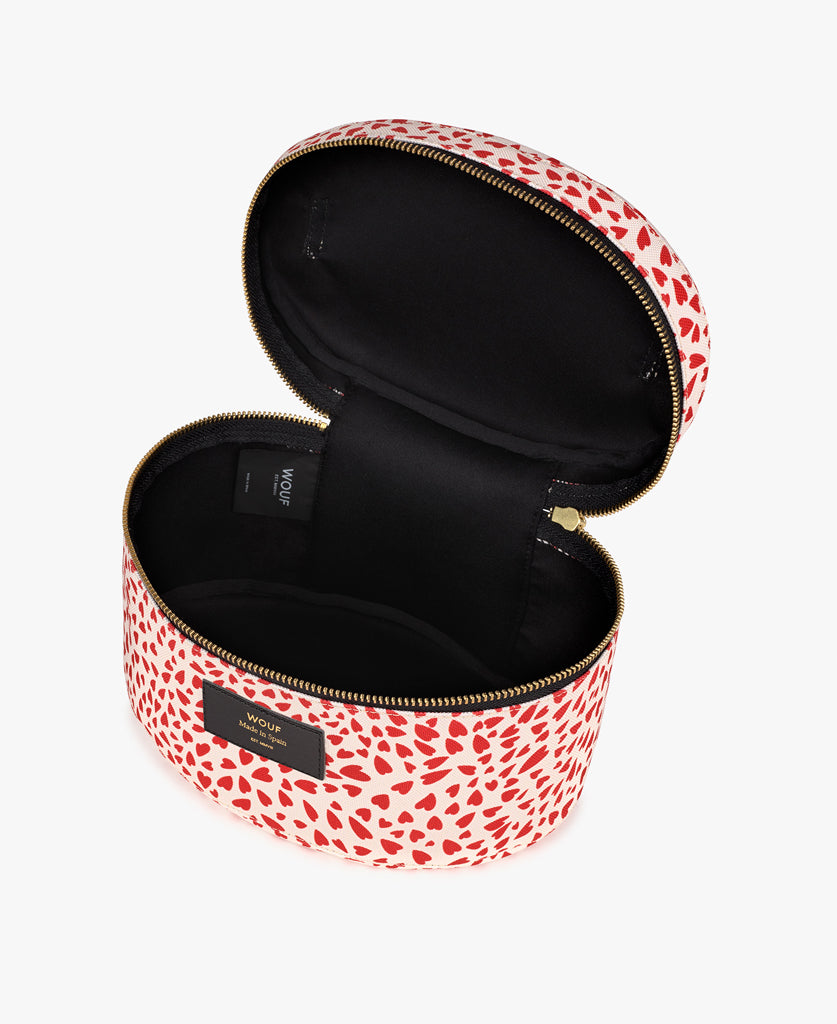 Make-Up Bag - White Hearts