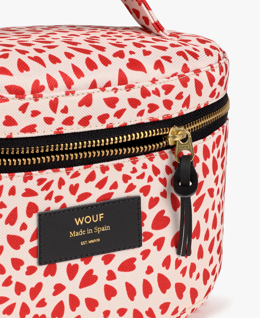 Make-Up Bag - White Hearts