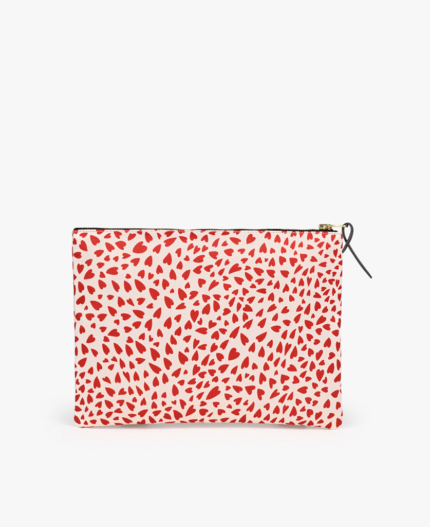 Pouch Bag - White Hearts