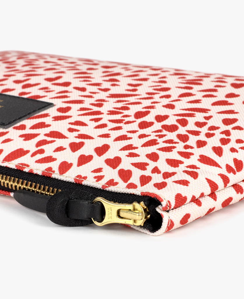 Pouch Bag - White Hearts