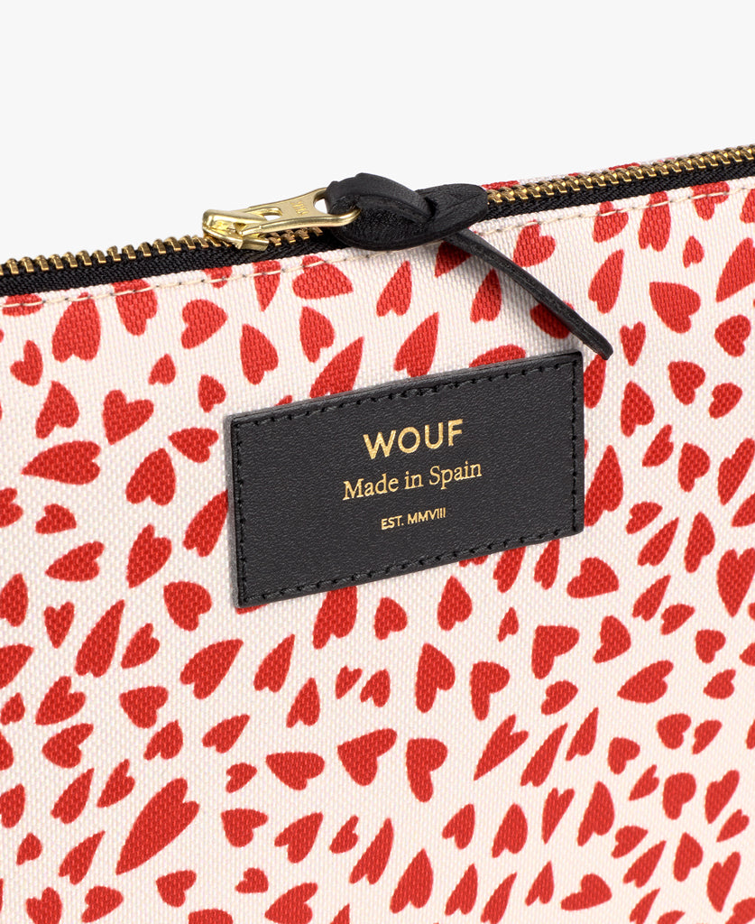 Pouch Bag - White Hearts
