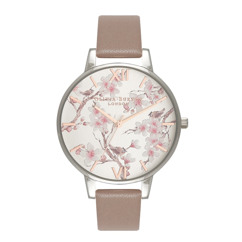 Olivia Burton Parlour Blossom Birds Iced Coffee Silver A Little Bird Told Me