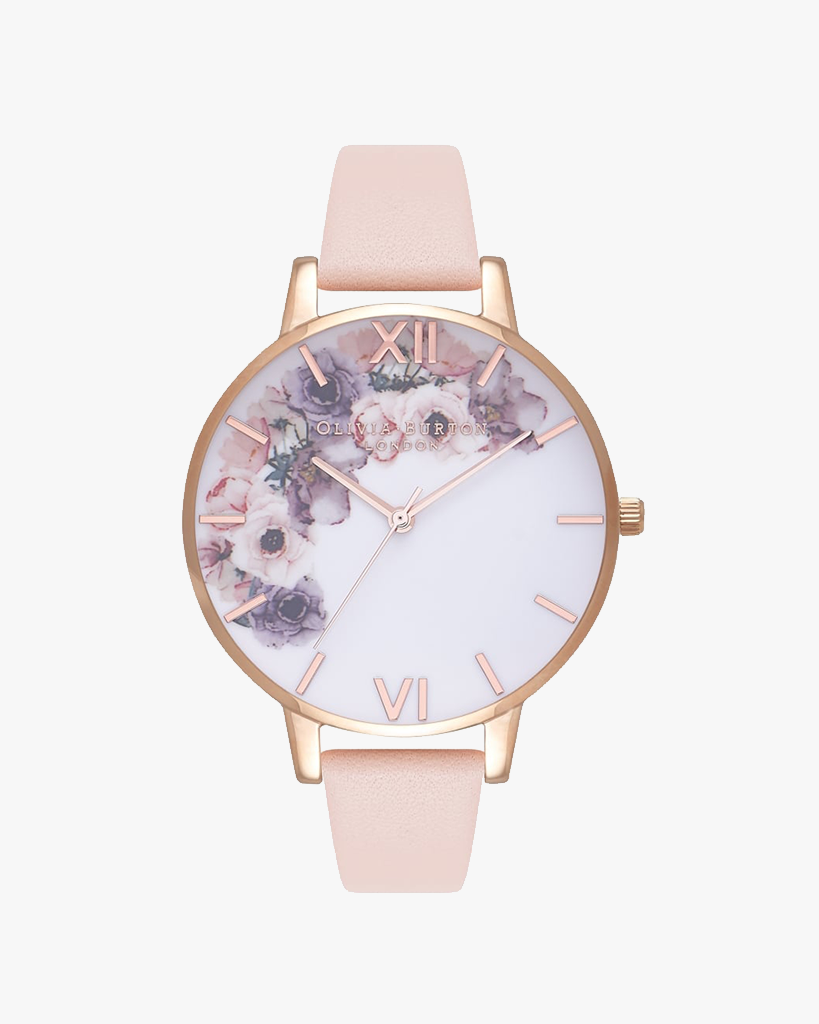 Olivia Burton | Watercolour Florals - Nude Peach & Rose Gold