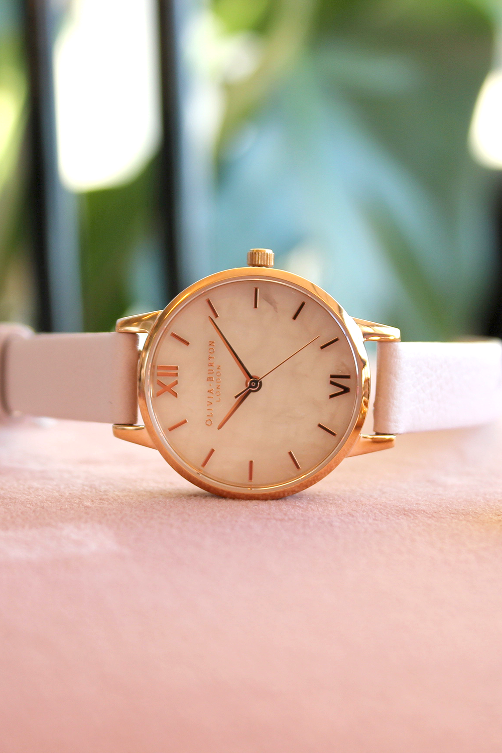 Olivia burton semi precious rose gold mesh online