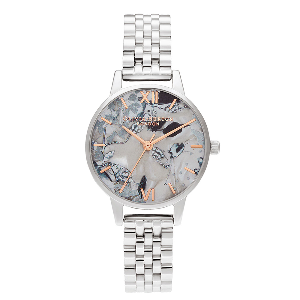 Abstract Florals - Rose Gold & Silver Bracelet