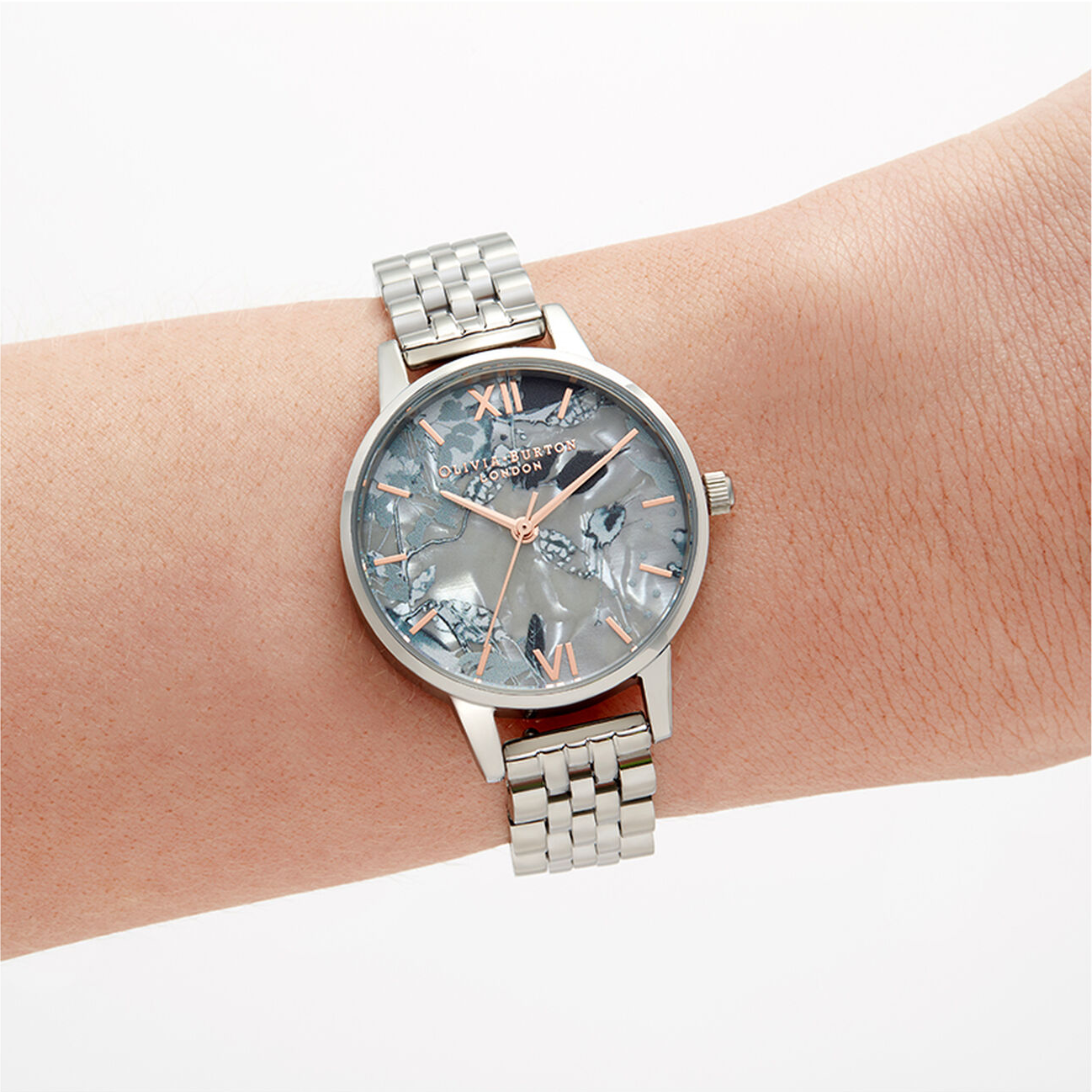 Abstract Florals - Rose Gold & Silver Bracelet