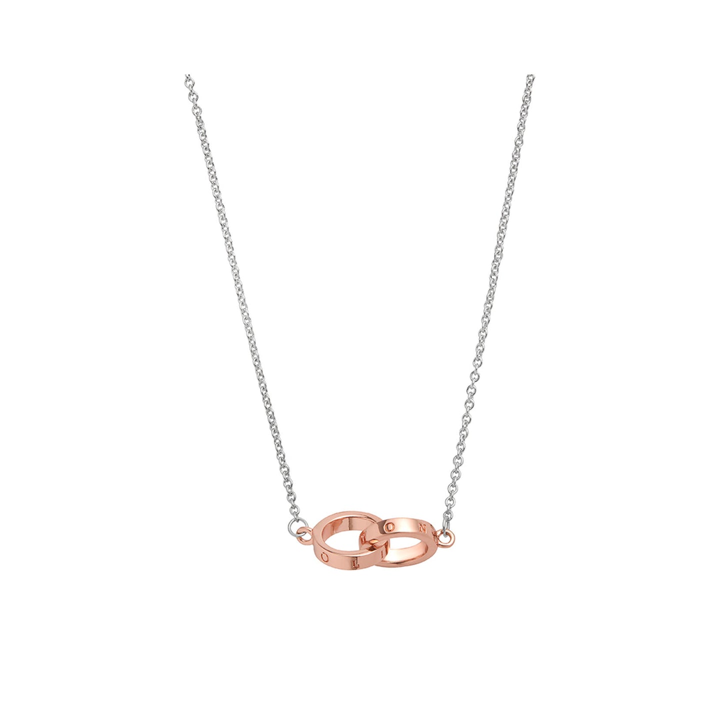 Interlink Necklace - Silver & Rose Gold