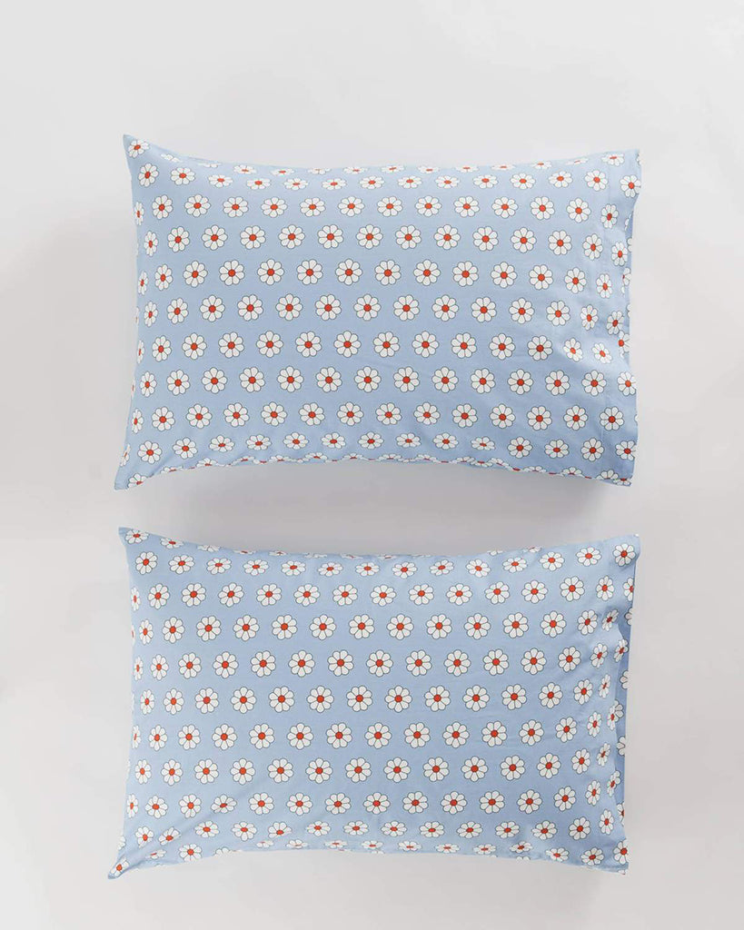 Pillow Case Set Of 2 - Blue Daisy