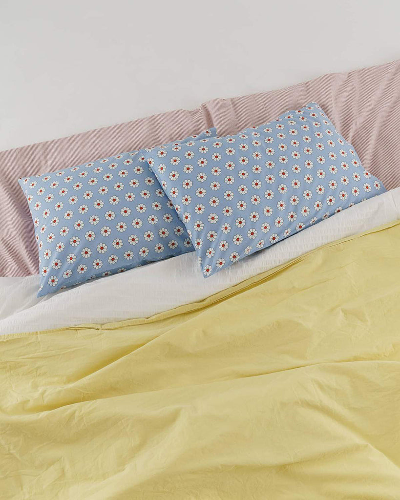 Pillow Case Set Of 2 - Blue Daisy
