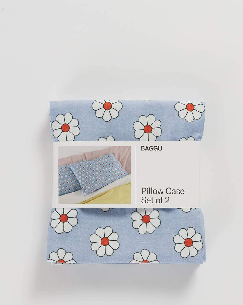 Pillow Case Set Of 2 - Blue Daisy