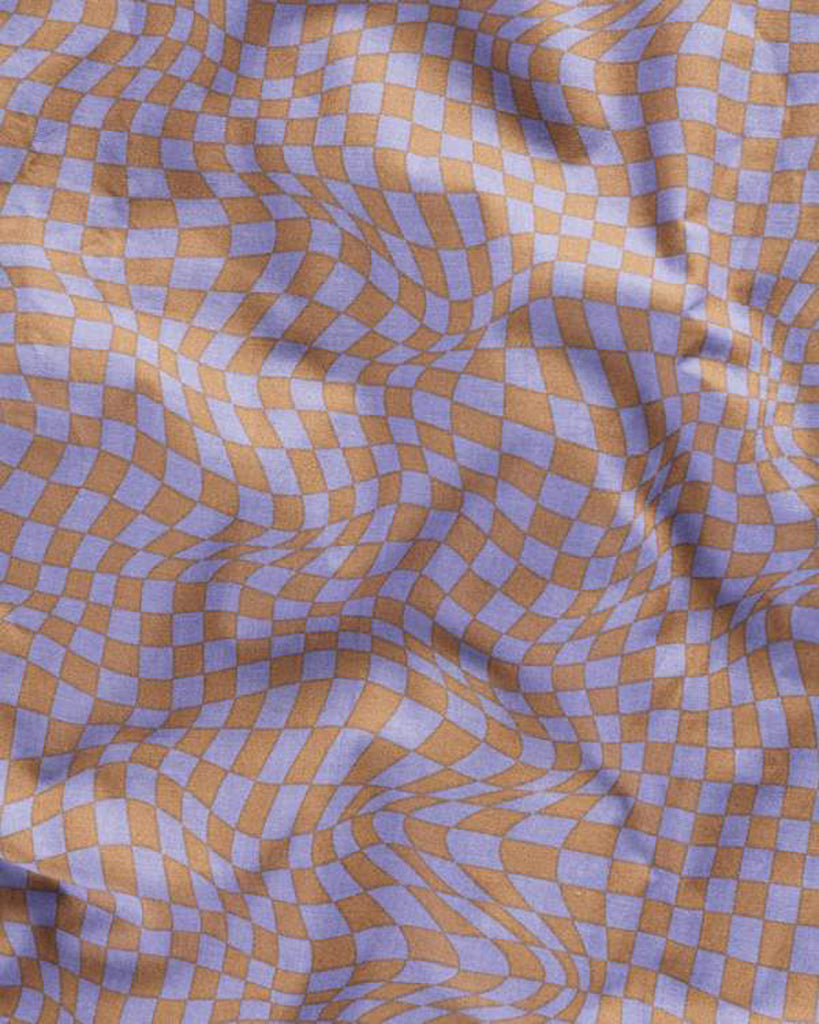 Pillow Case Set Of 2 - Lavender Trippy Checker