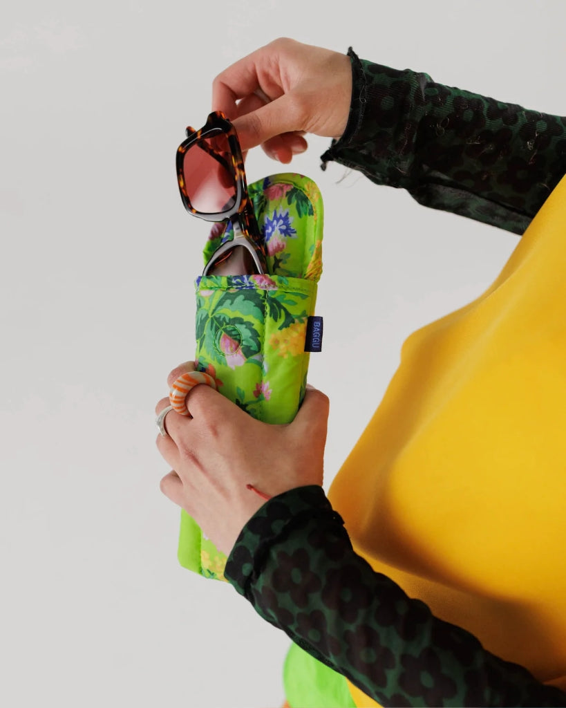 Puffy Glasses Case - Lime Rose