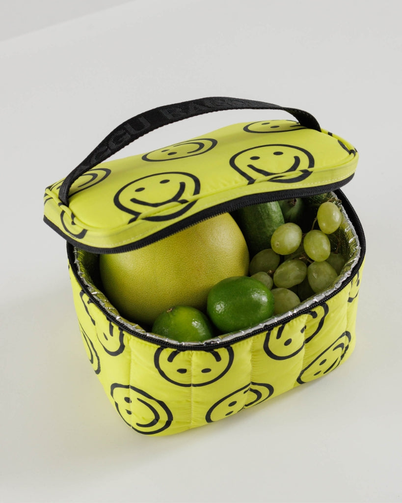 Puffy Lunch Bag - Yellow Happy