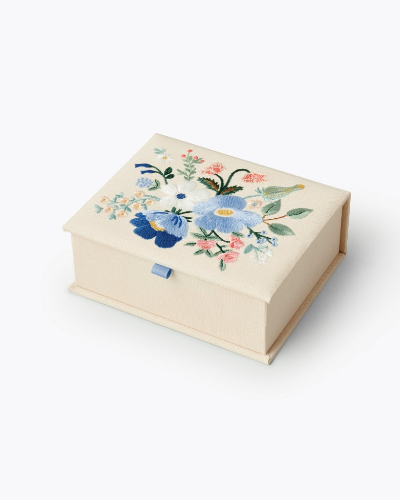 Embroidered Keepsake Box - Garden Party