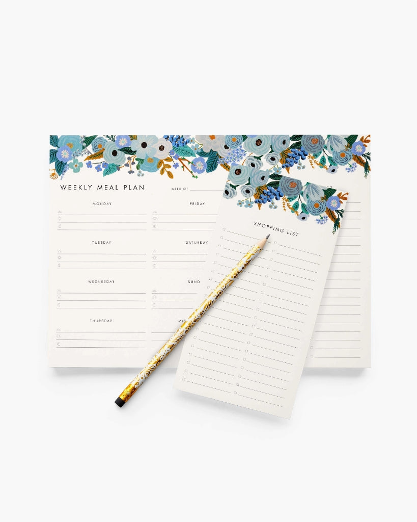 Weekly Meal Planner - Garden Party Blue
