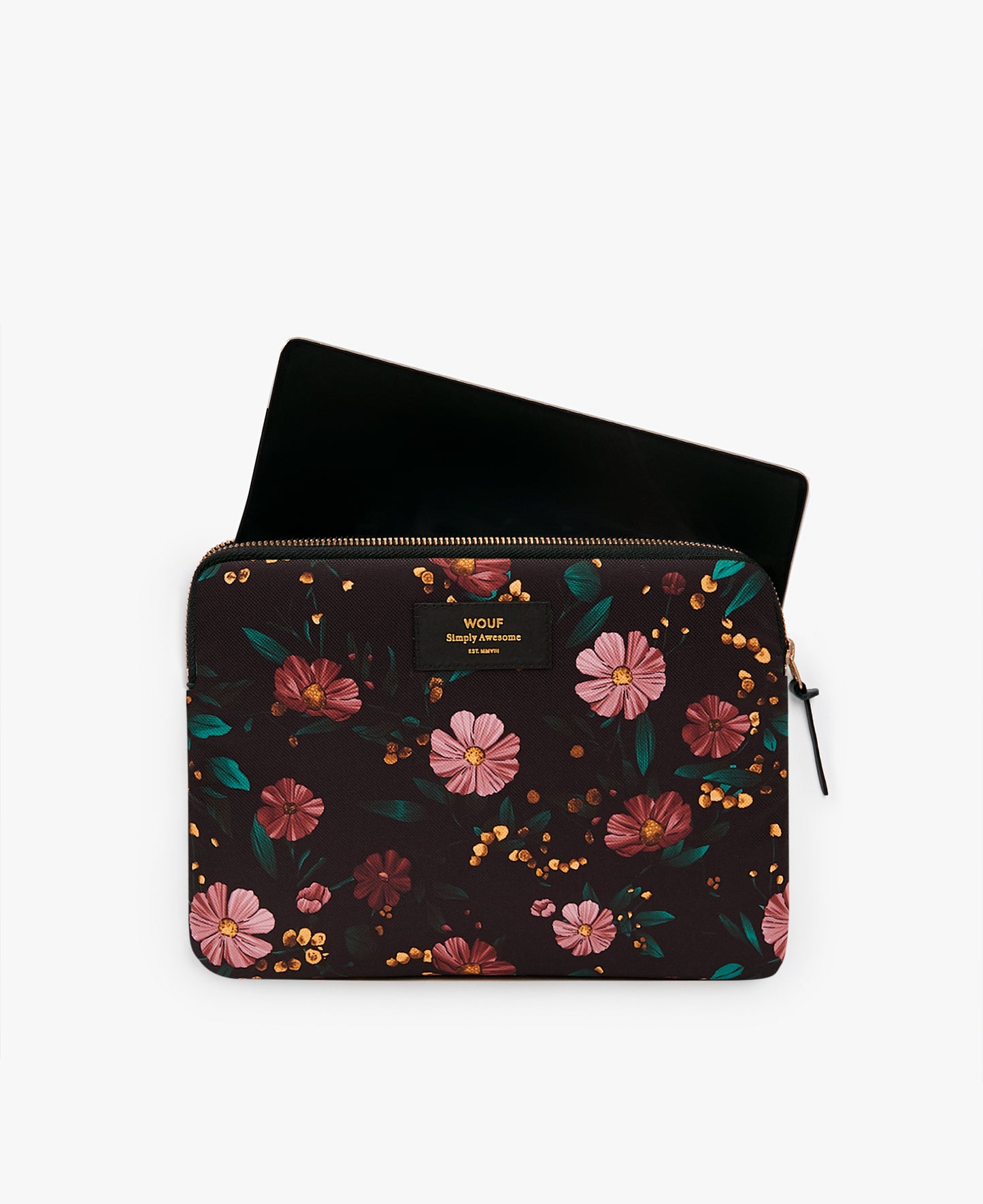 Tech Case - Black Flowers