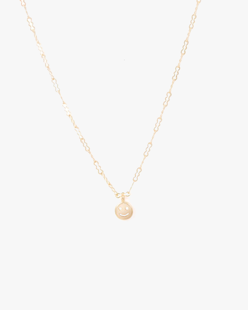 Smiley Face Necklace - Gold