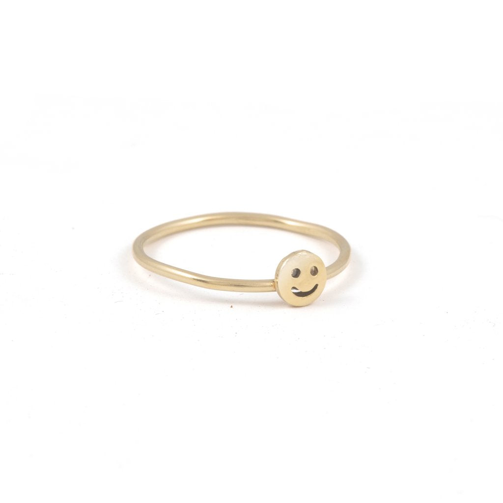 Smiley Stacking Ring - Gold