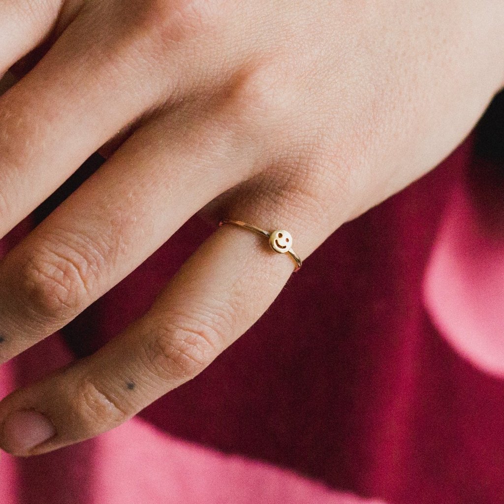 Smiley Stacking Ring - Gold