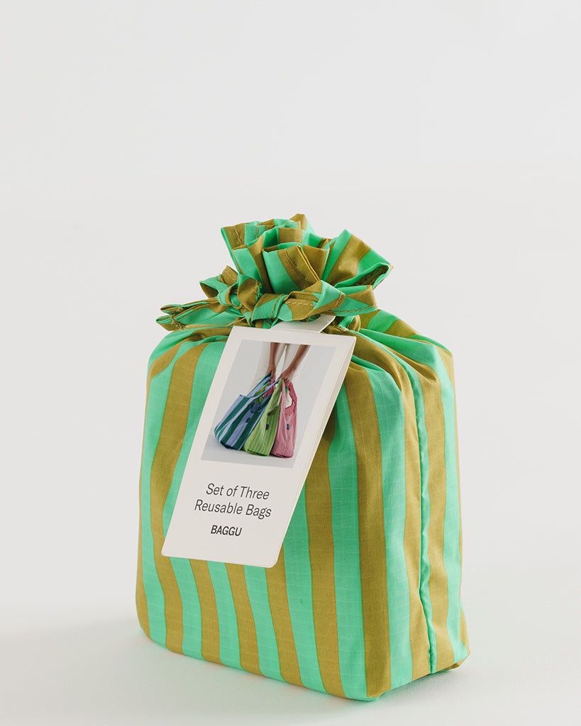 Standard Reusable Bags Set of 3 - Afternoon Stripes