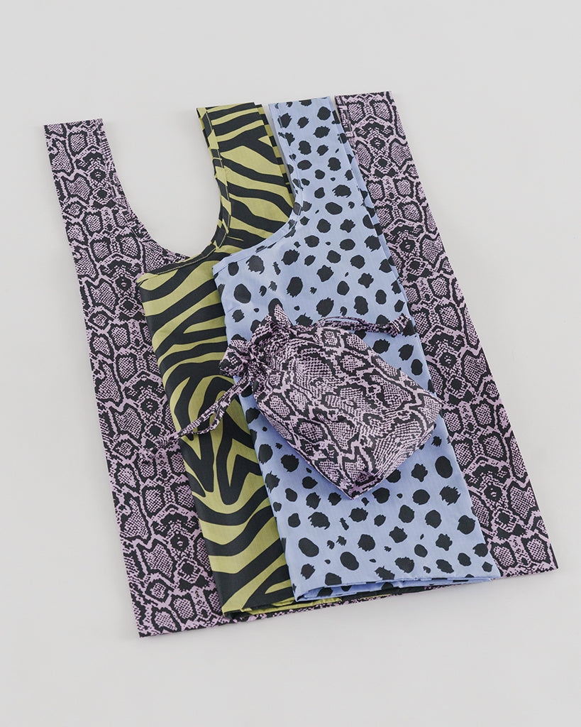 Standard Reusable Bags Set of 3 - Animal Print