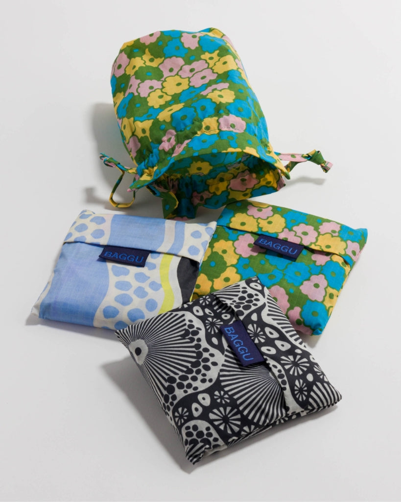 Standard Reusable Bags Set of 3 - Woodblock Mix