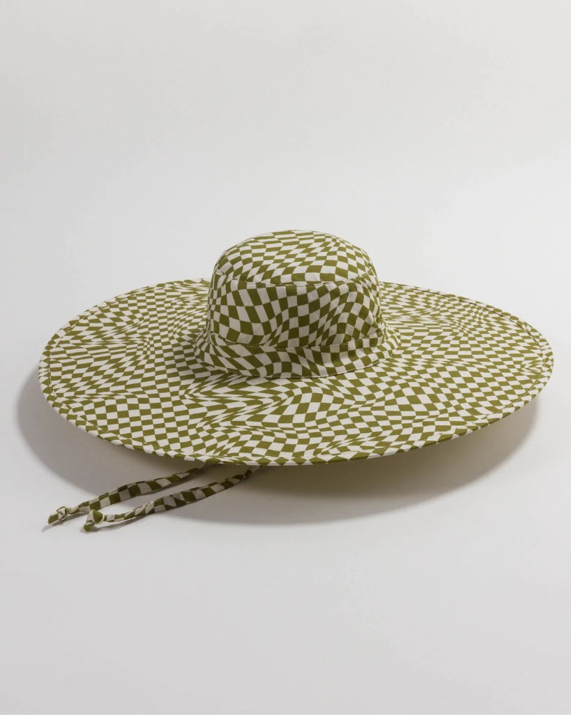 Sun Hat - Moss Trippy Checker