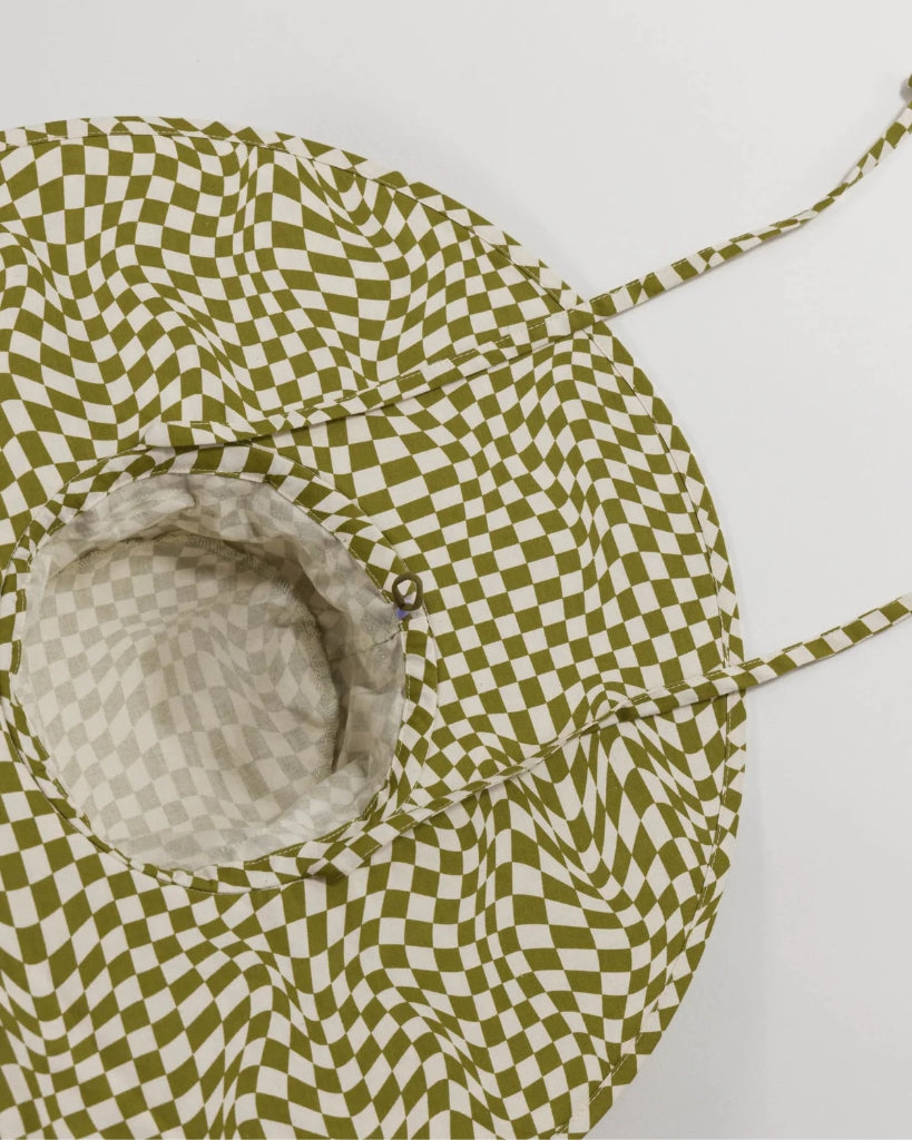 Sun Hat - Moss Trippy Checker
