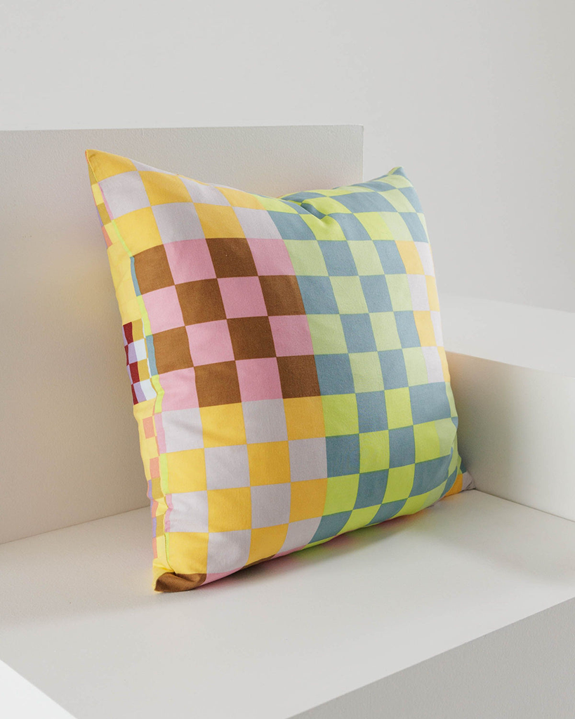 Throw Pillow Case - Checks-On-Checks