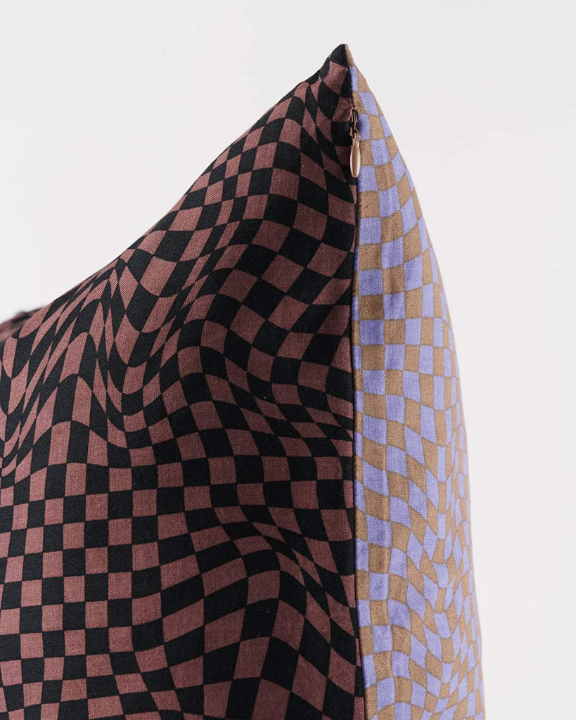 Throw Pillow Case - Trippy Checker Mix