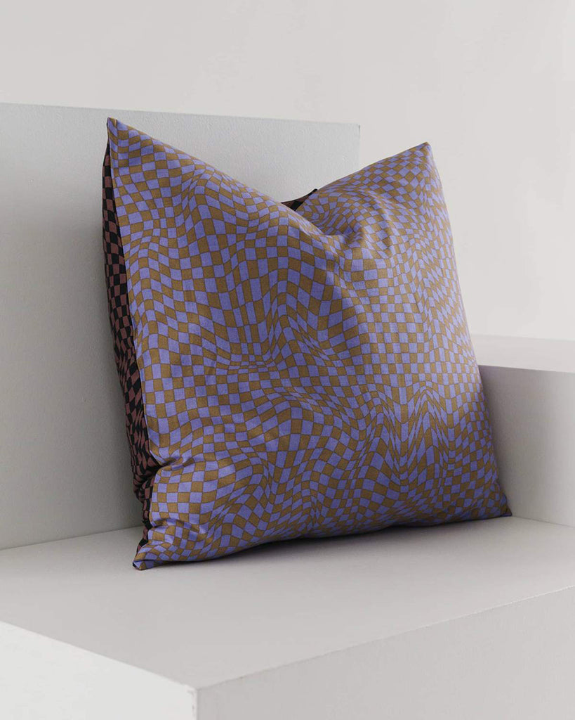 Throw Pillow Case - Trippy Checker Mix