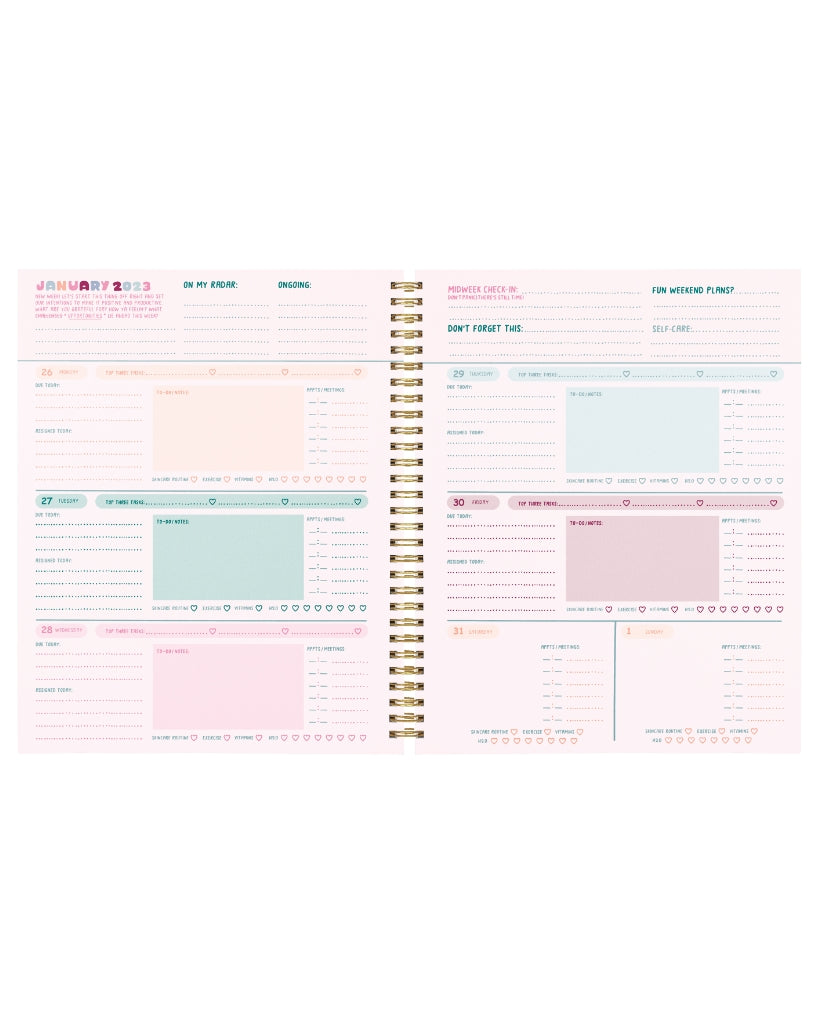 2023 Goal Getter Planner - Sunset Stripes