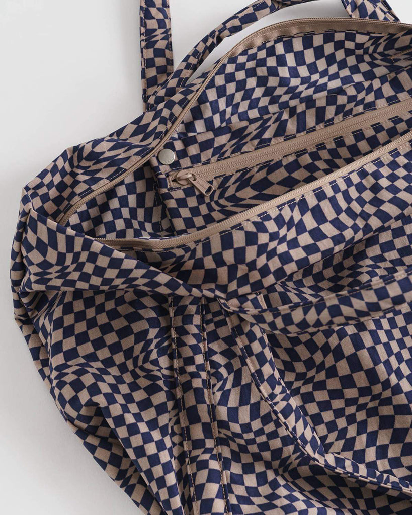 Travel Cloud Bag - Indigo Trippy Checker