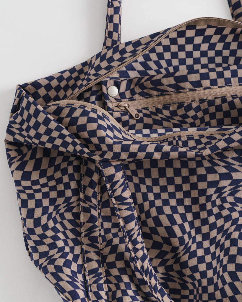 Travel Cloud Bag - Indigo Trippy Checker