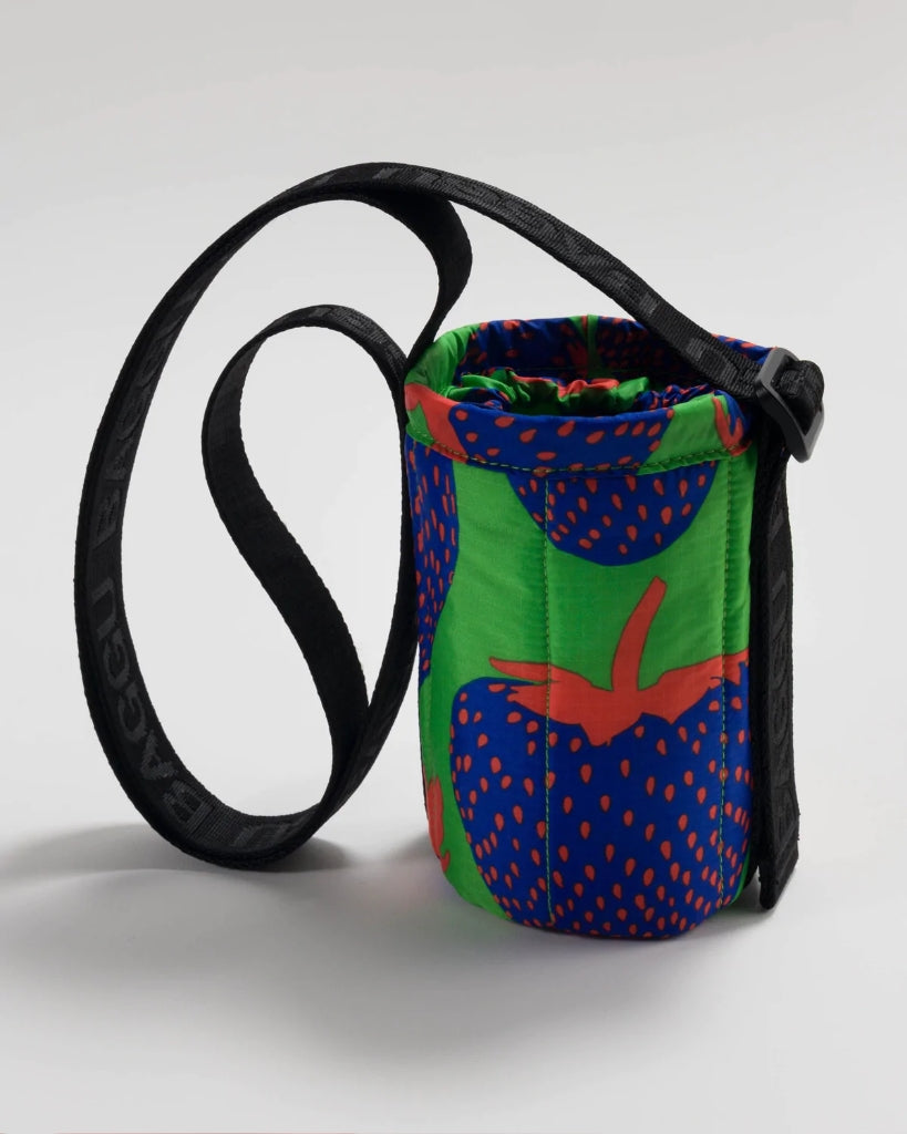 Puffy Water Bottle Sling - Electric Strawberries