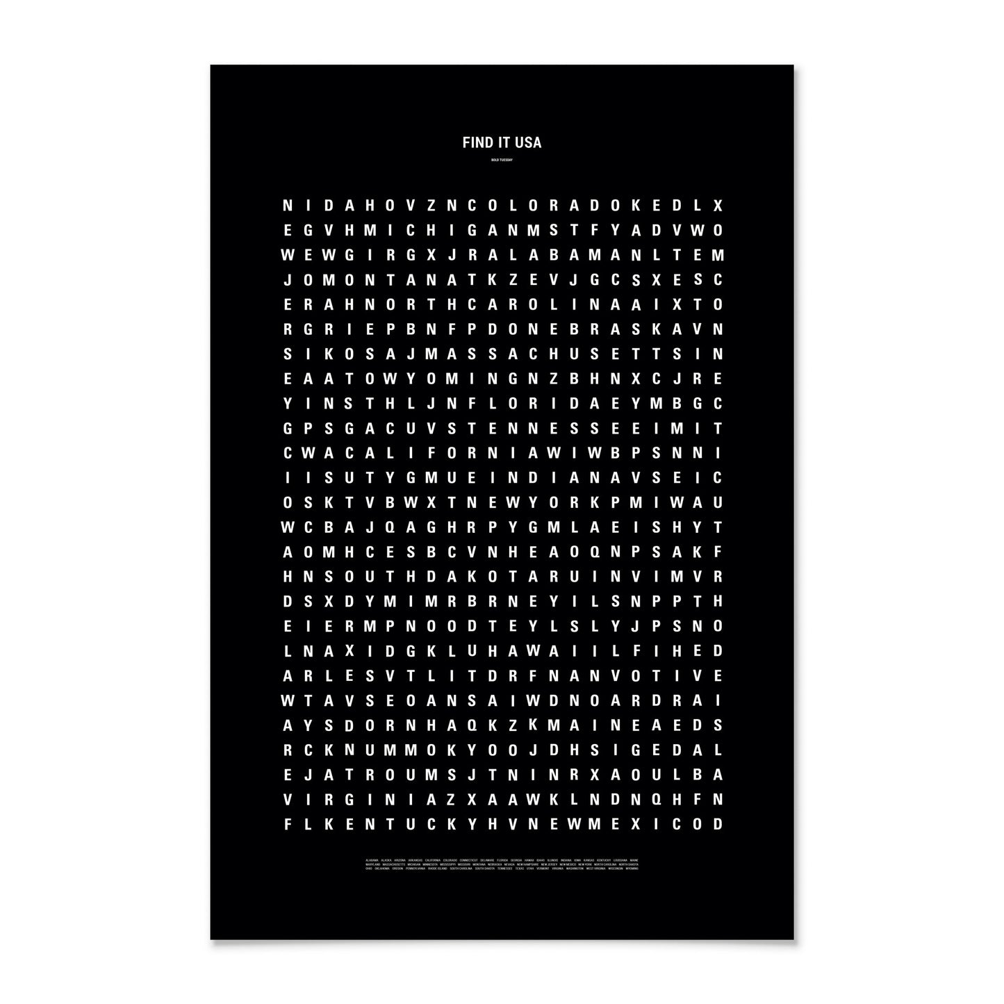 Find It USA Travel Map Poster