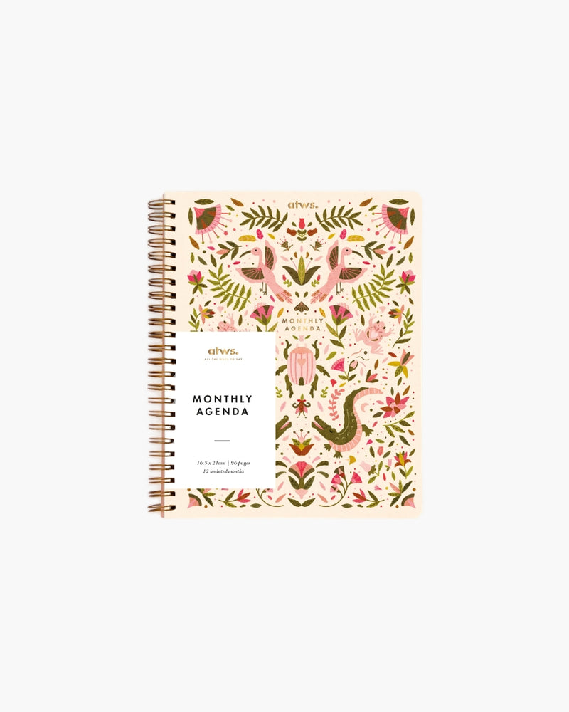 Undated Monthly Planner - Pink Croco [PRE ORDER]