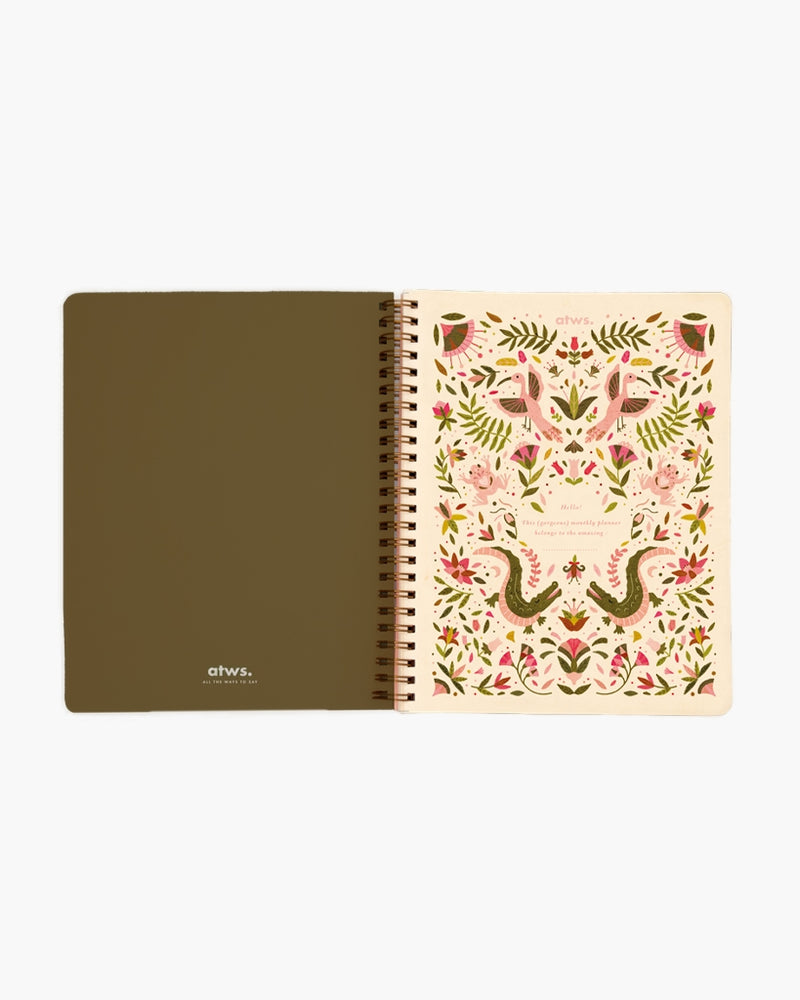 Undated Monthly Planner - Pink Croco [PRE ORDER]